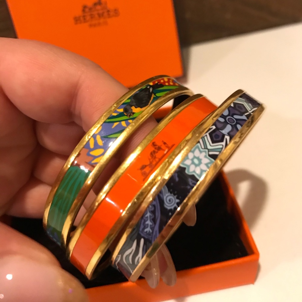 Classic Orange Hermes Enamel Bangle